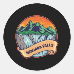 Sticker Rond Niagara Falls Waterfall Adventure