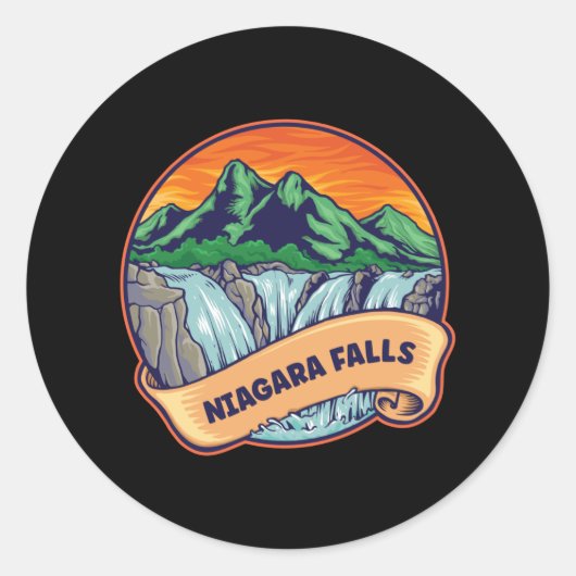 Sticker Rond Niagara Falls Waterfall Adventure (Devant)