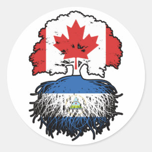 Sticker Rond Nicaragua Origines de l'arbre canadien nicaraguaye