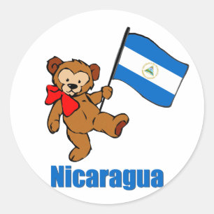 Sticker Rond Nicaragua Teddy Bear