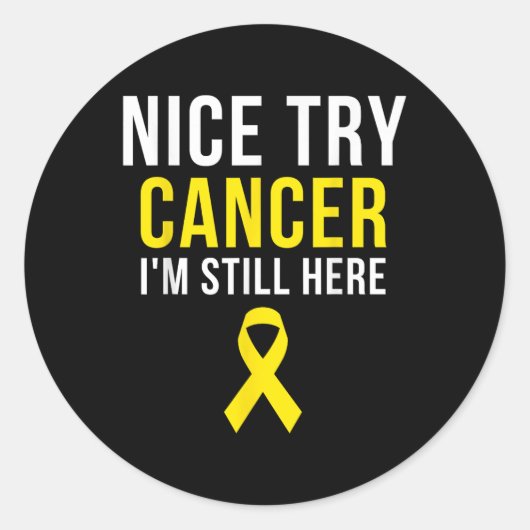 Sticker Rond Nice Essayez Survivante Sarcoma Cancer Sensibilisa (Devant)