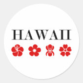 Sticker Rond Nice Hawaii Fleur Rouge Icônes Couleur Lumière (Devant)