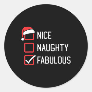 Sticker Rond Nice Liste de vilaines Fabuleux Noël