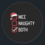 Sticker Rond Nice Liste de vilains deux Noël<br><div class="desc">Nice Liste de vilains deux Noël</div>
