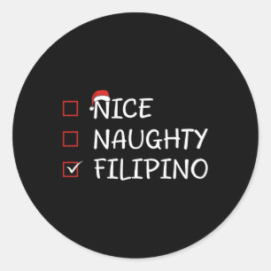 Sticker Rond Nice Naughty Filipino Heritage Noël Philippine