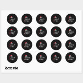 Sticker Rond Nice Naughty I Tried Christmas List Santa Costume (Feuille)