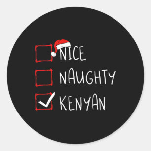Sticker Rond Nice Naughty Kenyan Christmas Kenya Heritage Roots