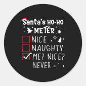 Sticker Rond Nice Naughty Me_ Nice_ Never_ Christmas List Santa (Devant)
