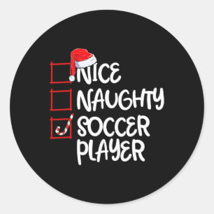 Sticker Rond Nice Naughty Soccer Joueur Fun Soccer Noël Li