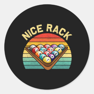 Sticker Rond Nice Rack Funny Billard Lecteur Vintage Pool Bill
