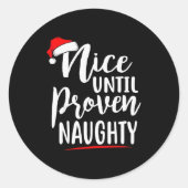 Sticker Rond Nice Until Proven Naughty Christmas (Devant)