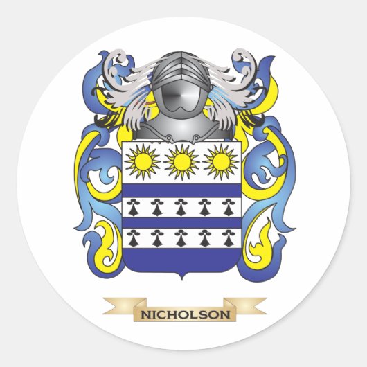 Sticker Rond Nicholson Coat of Arms (Family Crest) (Devant)