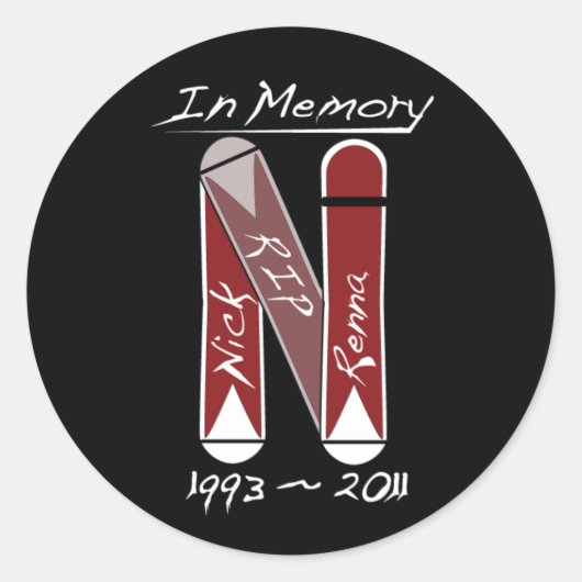 Sticker Rond NickStickerBlackLarge (Devant)