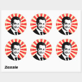 Sticker Rond Nicolas Sarkozy (Feuille)