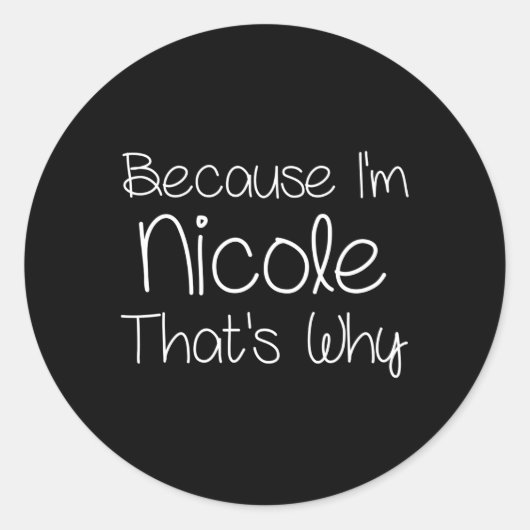 Sticker Rond Nicole Nom personnalisé (Devant)