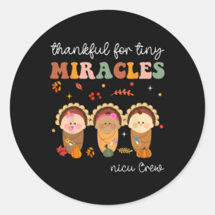 Sticker Rond Nicu Crwe Infirmière De Thanksgiving Chute Remerci