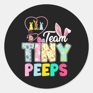 Sticker Rond Nicu Nurse Easter Team Minuscules Humains Bunnies 