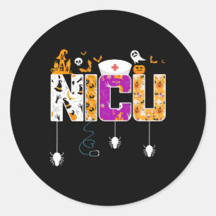 Sticker Rond Nicu Nurse Halloween Hospital Fun Nurse St