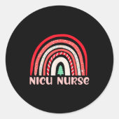 Sticker Rond Nicu Nurse Neonatal Tiny Crew Christmas Holiday Nu (Devant)