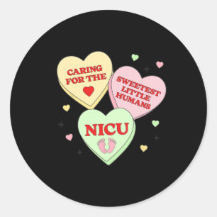 Sticker Rond Nicu Nurse Valentine's Heart Candy Doctor Rn Icu E