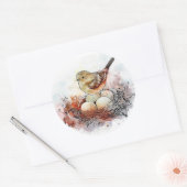 Sticker Rond Nid d'aquarelle usé (Enveloppe)