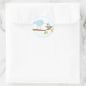 Sticker Rond Nid de bébé (bleu) (Sac)