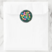 Sticker Rond Nid de œufs de Pâques multicolores (Sac)