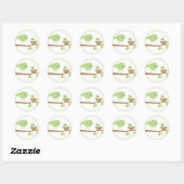 Sticker Rond Nid d'oiseau (vert) (Feuille)