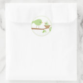 Sticker Rond Nid d'oiseau (vert) (Sac)
