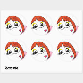 Sticker Rond nieko wuree stikcers (Feuille)