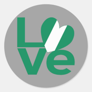 Sticker Rond Nigeria AMOUR Vert