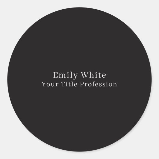 Sticker Rond Night Black Plain Elegant Professional Modern (Devant)