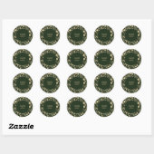 Sticker Rond Night Garden Botanical Floral Plants Modern Chic  (Feuille)