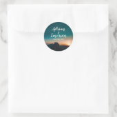 Sticker Rond Night Sky Mountains Galaxy Stars Script Mariage (Sac)
