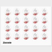 Sticker Rond Nikah Mariage musulman Faveur Flore rouge (Feuille)