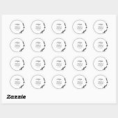 Sticker Rond Nikkah Elegant Black & White Botanical Quote (Feuille)