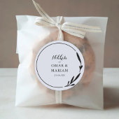 Sticker Rond Nikkah Elegant Cloud Botanical Wedding Favor