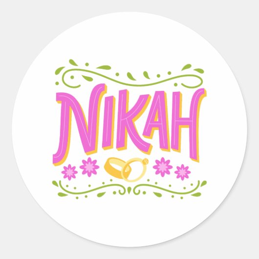 Sticker Rond Nikkah Qubool hai desi célébration mariage joueuse (Devant)