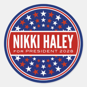 Sticker Rond Nikki Haley présidente 2028