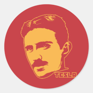 Sticker Rond Nikola Tesla Portrait