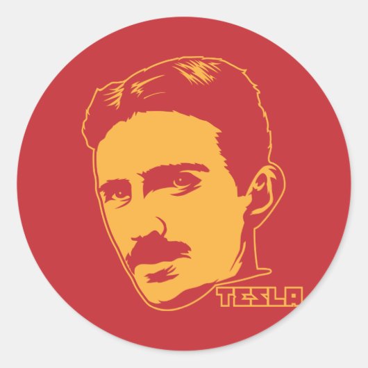 Sticker Rond Nikola Tesla Portrait (Devant)
