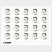 Sticker Rond Nikola Tesla Portrait (Feuille)