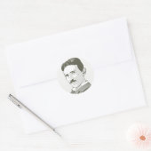 Sticker Rond Nikola Tesla Portrait (Enveloppe)