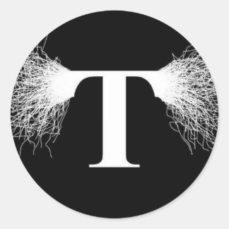 Sticker Rond Nikola Tesla - Tesla Coil - Éclair