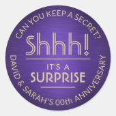Sticker Rond N'IMPORTE QUEL Anniversaire Surprise Brossé Purple (Devant)