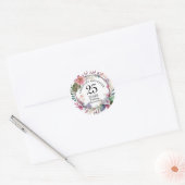Sticker Rond N'importe quel Mariage élégant Anniversaire Floral (Enveloppe)