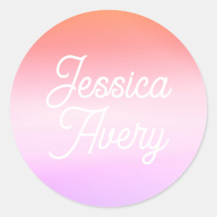 Sticker Rond N'importe quel nom Texte de style vintage couleu