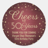 Sticker Rond N'IMPORTE QUEL Oeuvre D'Anniversaire Brossé Bourgo (Devant)