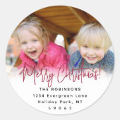 Sticker Rond N'Importe Quel Script Arrondi Photo Rouge Retourne (Devant)