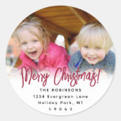 Sticker Rond N'Importe Quel Script Photo Moderne Rouge Retourne (Devant)